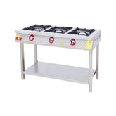 Aragaz pe suport, GPL sau gaz, cu grătar 33x33 cm, 3 arzătoare, DRNLOA-3